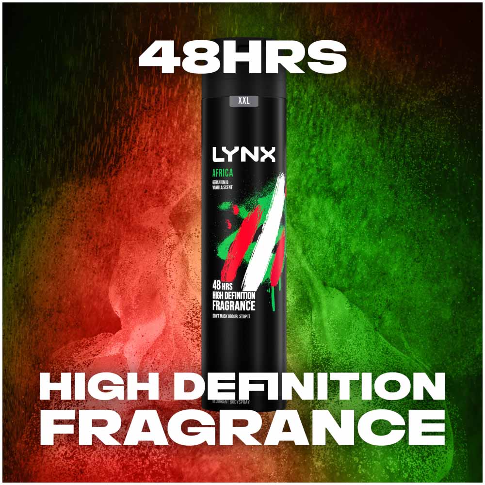 Lynx XXL Africa Mens Deodorant and Bodyspray 250ml Image 7