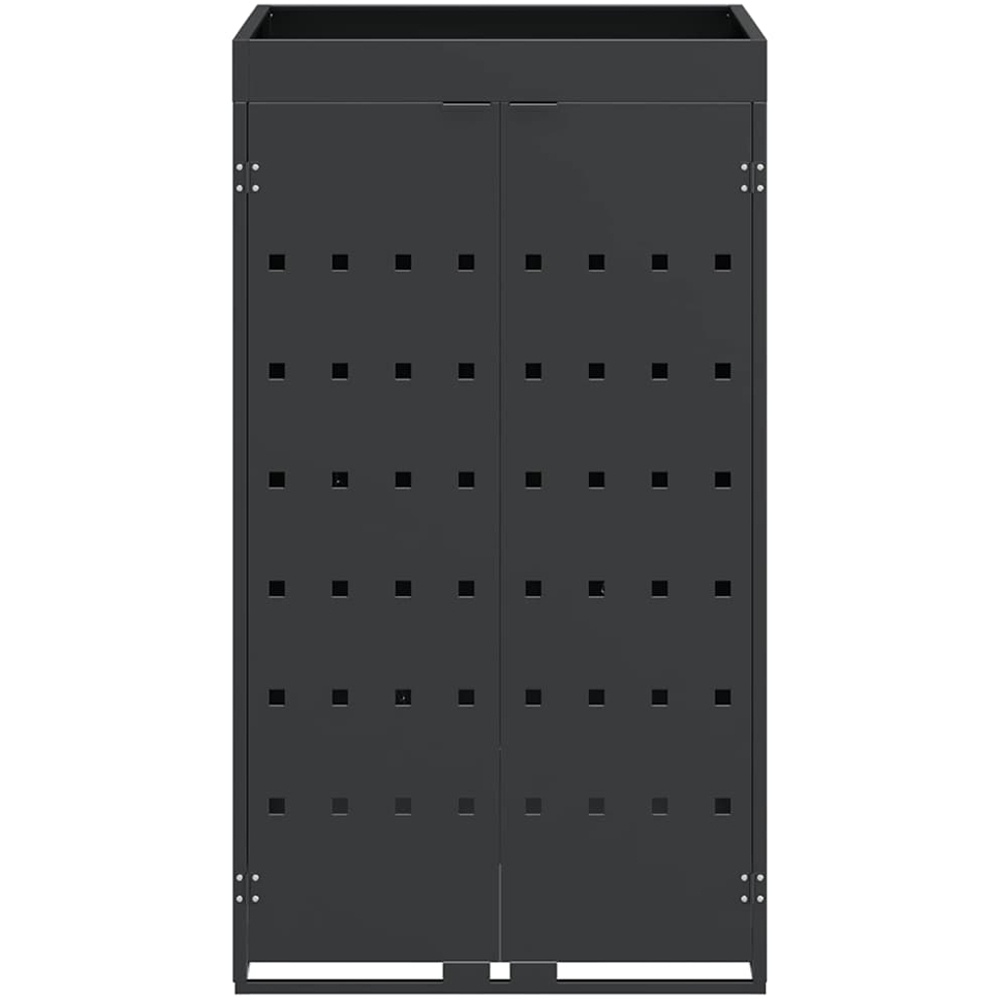 vidaXL Anthracite Wheelie Bin Storage Shed with Planter Roof Image 6