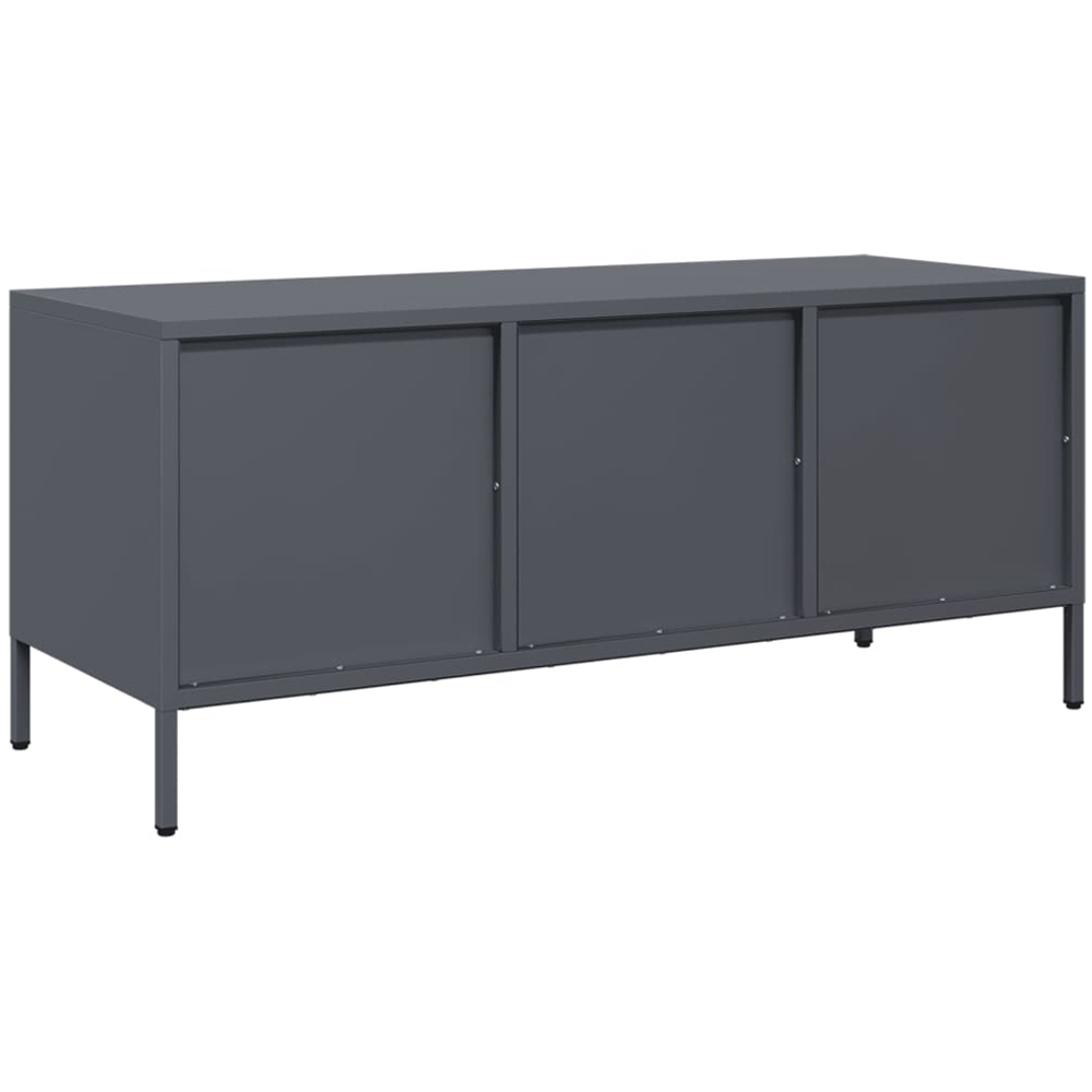vidaXL 3 Drawer Anthracite Steel TV Cabinet Image 6