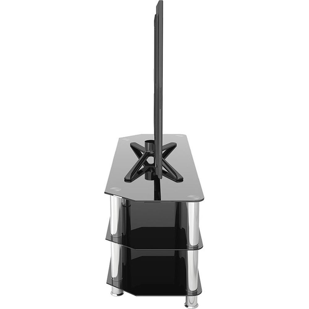 AVF Classic Black and Chrome Glass Corner TV Unit Image 7