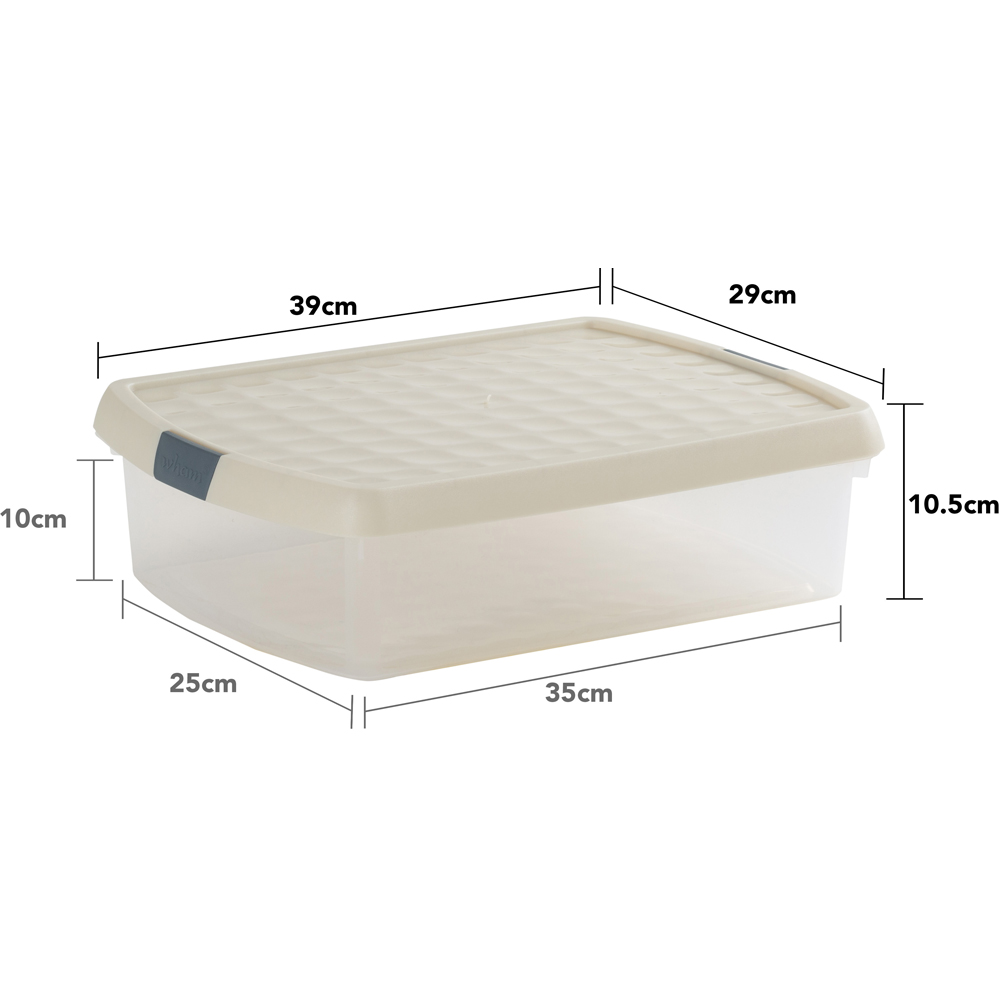 Wham Clip 8.5L Clear Stone and Slate Grey Rectangular Storage Box with Lid 3 Pack Image 7