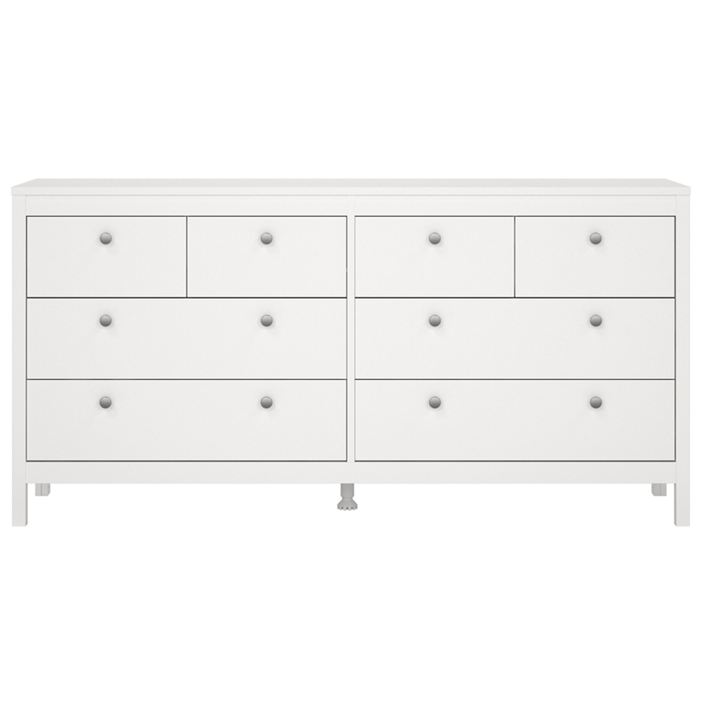 Florence Madrid 8 Drawers White Double Dresser Image 3