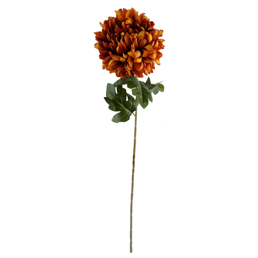 Leaf Orange and Black Artificial Flower Bundle with Glass Vase 65cm 12 Pack Image 4