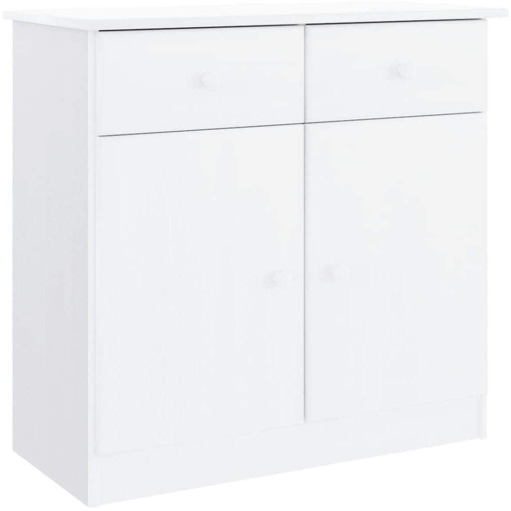 vidaXL Alta 4 Door 2 Drawer White Solid Wood Pine Highboard Image 9