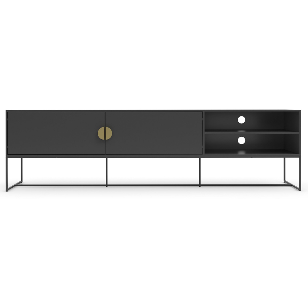 Loft24 Asia 2 Door 2 Shelf Anthracite Lowboard Image 3