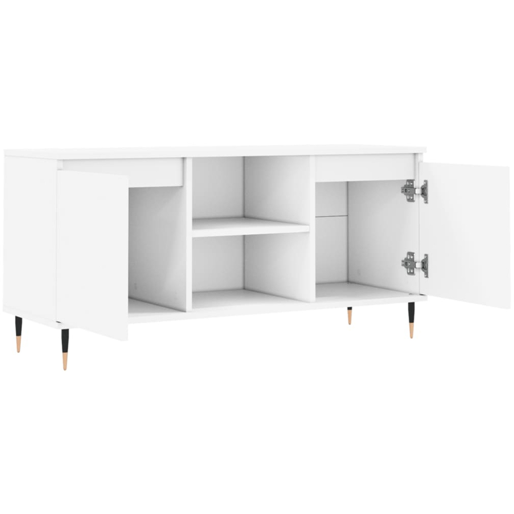 vidaXL 2 Door 2 Shelf White TV Cabinet Image 6