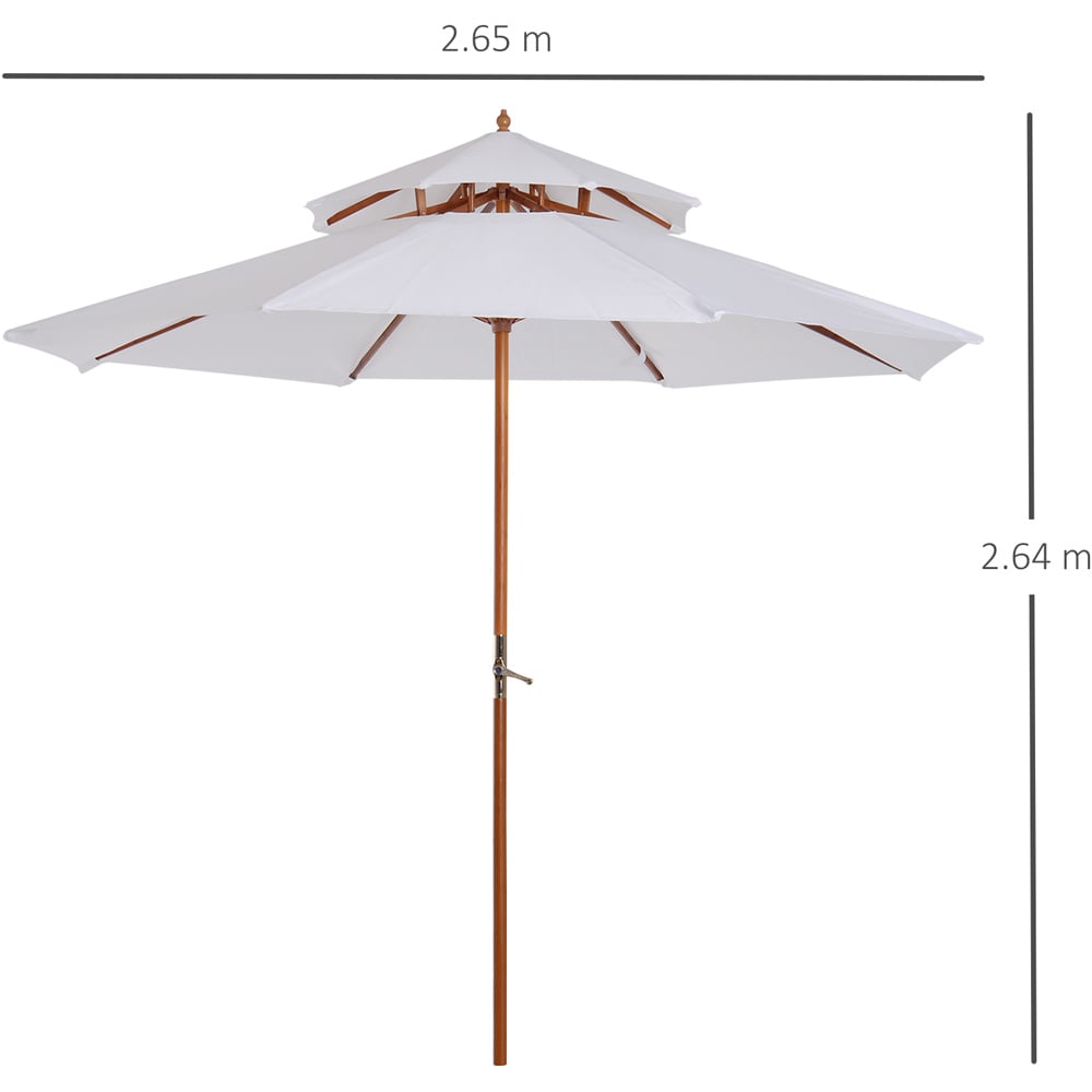 Outsunny White 2 Tier Crank Handle Parasol 2.7m Image 7