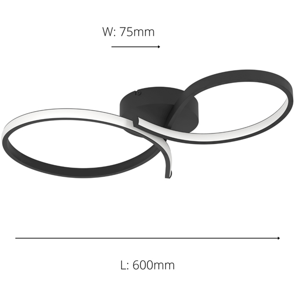 EGLO Serpins Black Aluminium and Steel Modern Ceiling Light Image 5