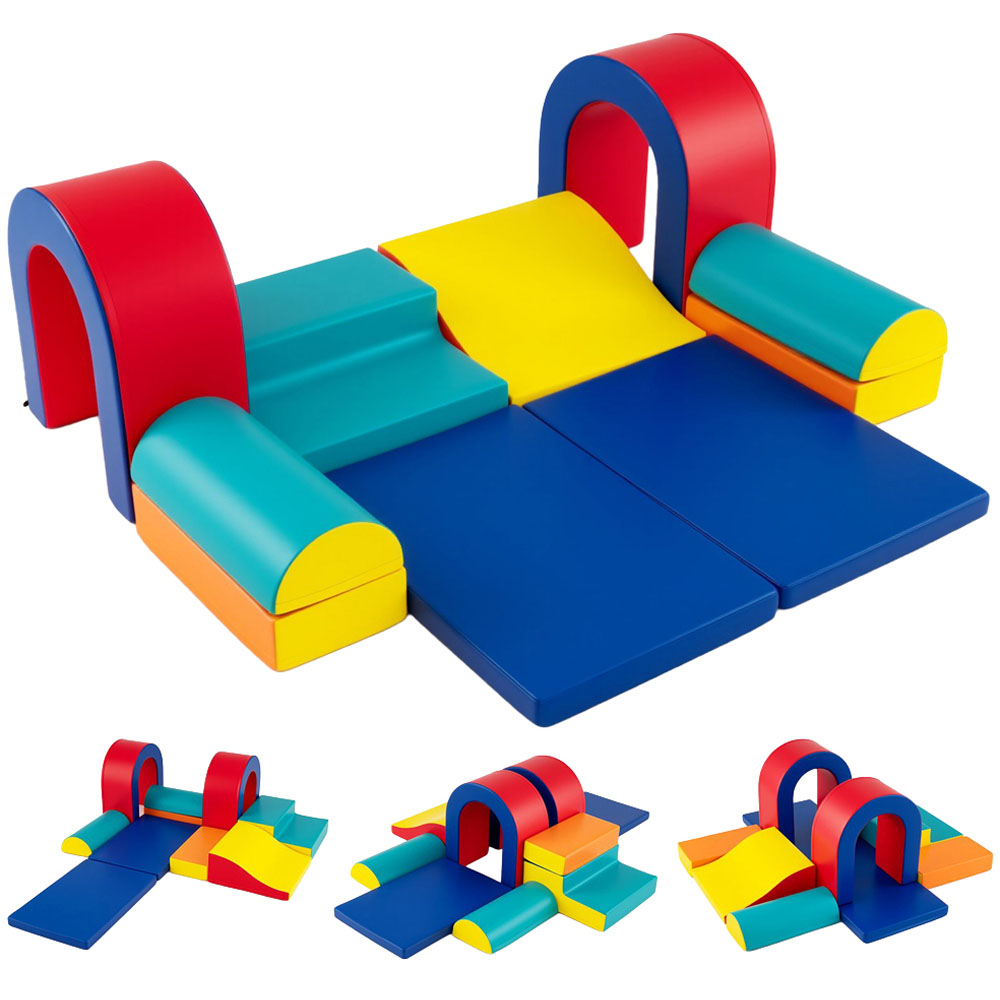 Costway Red Foam Climbing Block Set 10 Piece Image 3