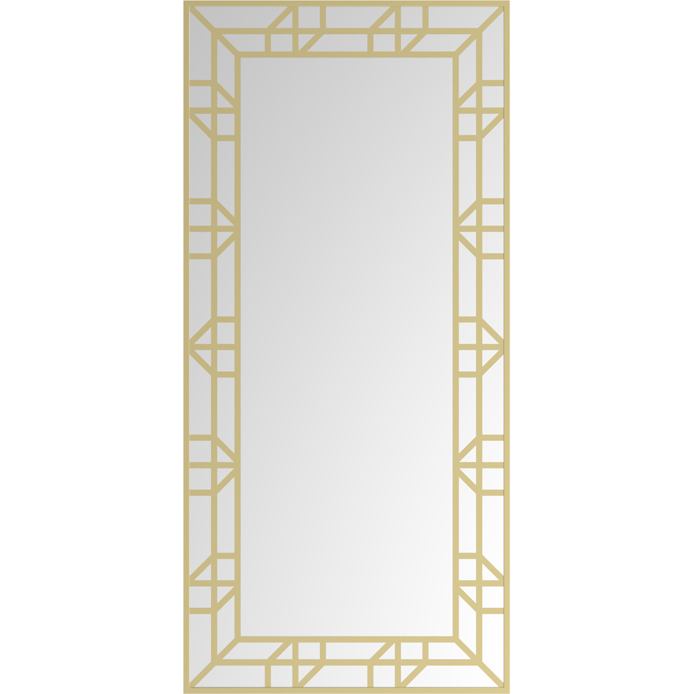 Adeline Gold Geometric Frame Lean To Mirror 170 x 80cm Image 1