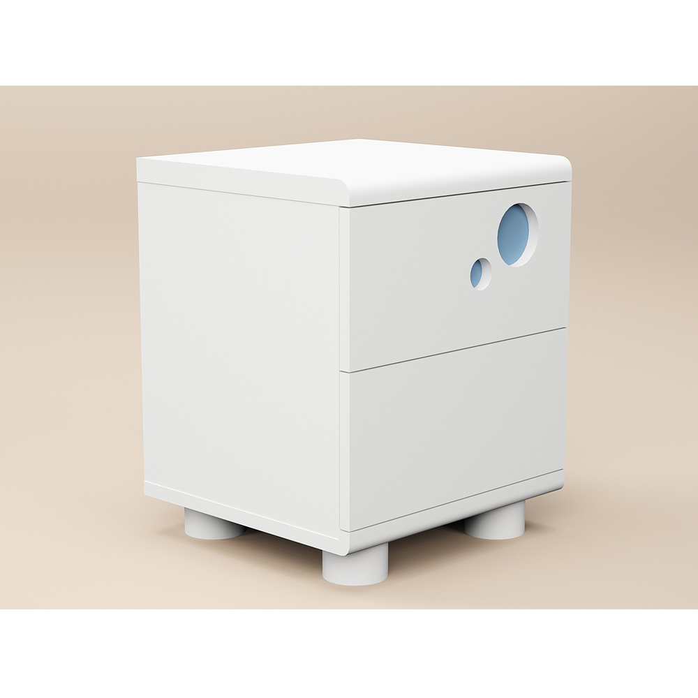 Flair Livana 2 Drawer White Bedside Table Image 3