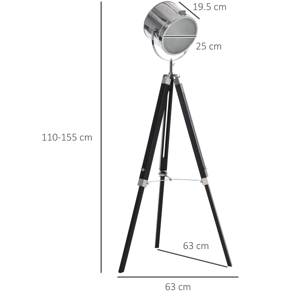 Portland Black Industrial Adjustable Tripod Floor Lamp Image 7