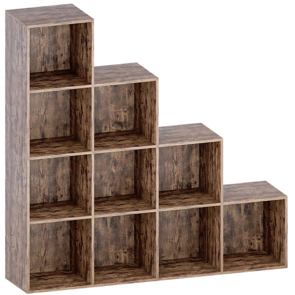 Vida Designs Durham 10 Shelf Dark Wood Cube Storage Unit Image 2