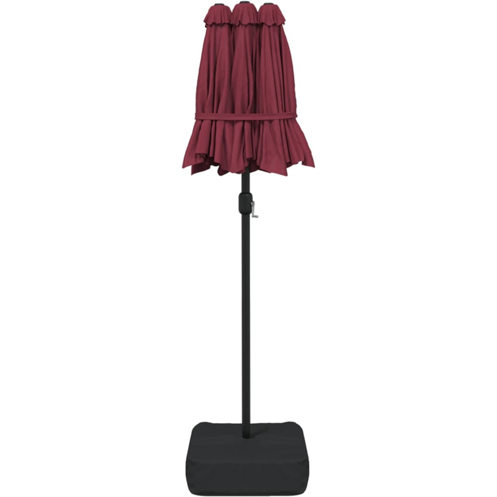 vidaXL Red Double Head LED Garden Parasol 3m Image 2