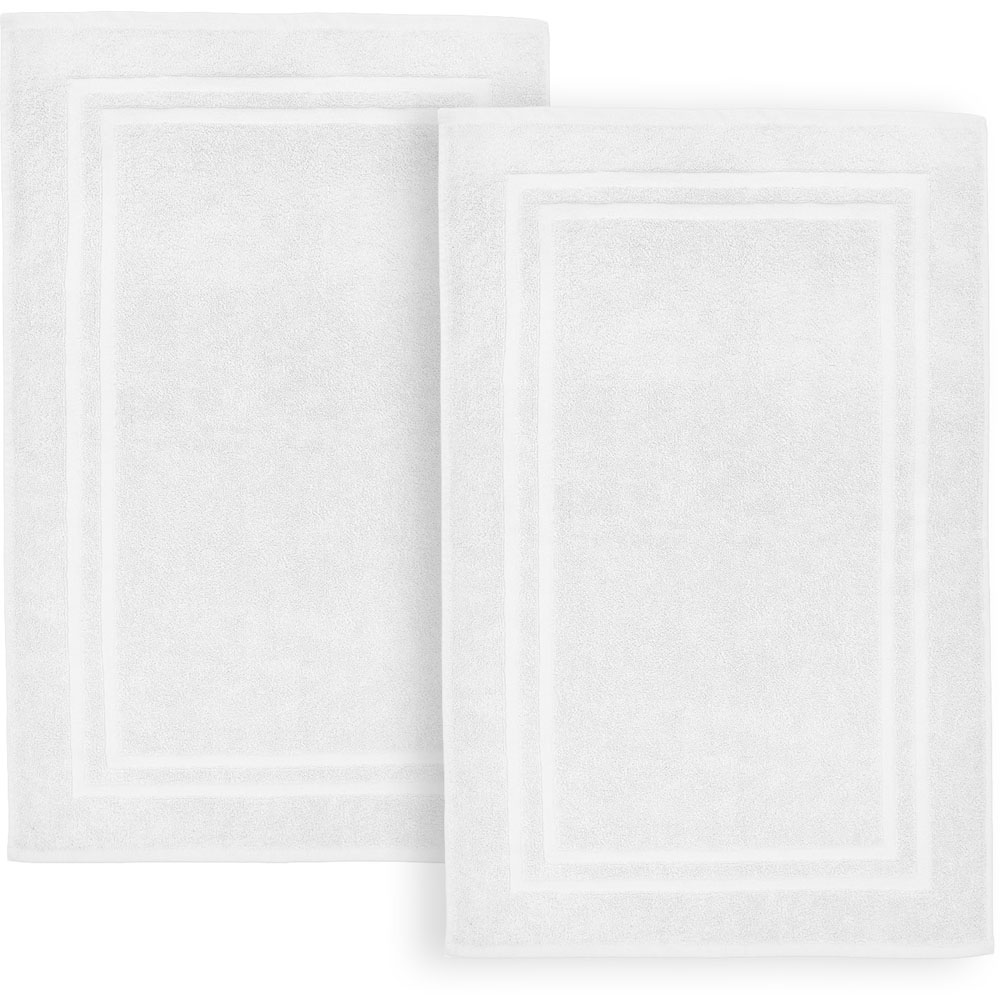 Velosso White Cotton Hotel Bath Mat Image 3
