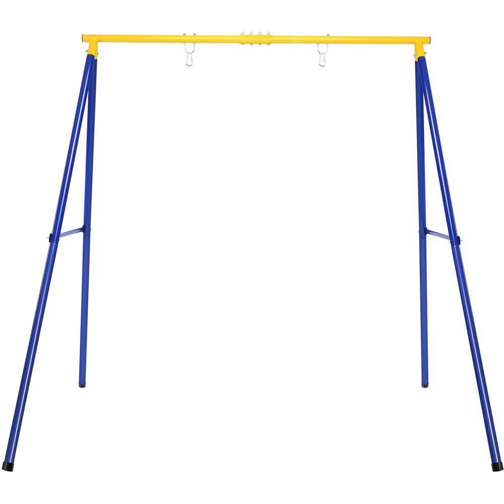Costway Blue and Yellow Kids Metal Frame Saucer Swing Image 3
