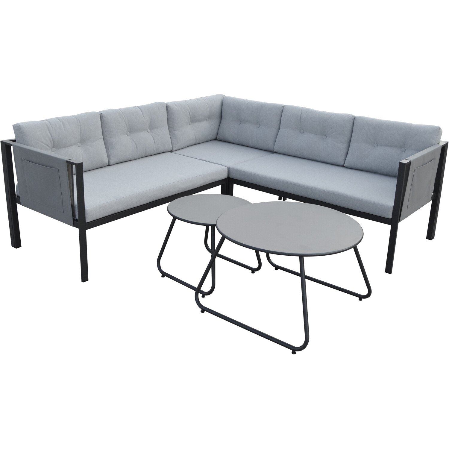 Sicily 4 Seater Grey Corner Lounge Set Image 8