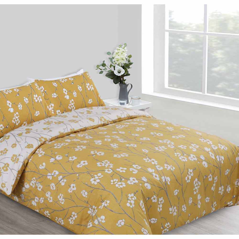 Wilko Ochre Oriental Blossom Duvet Set Double Wilko