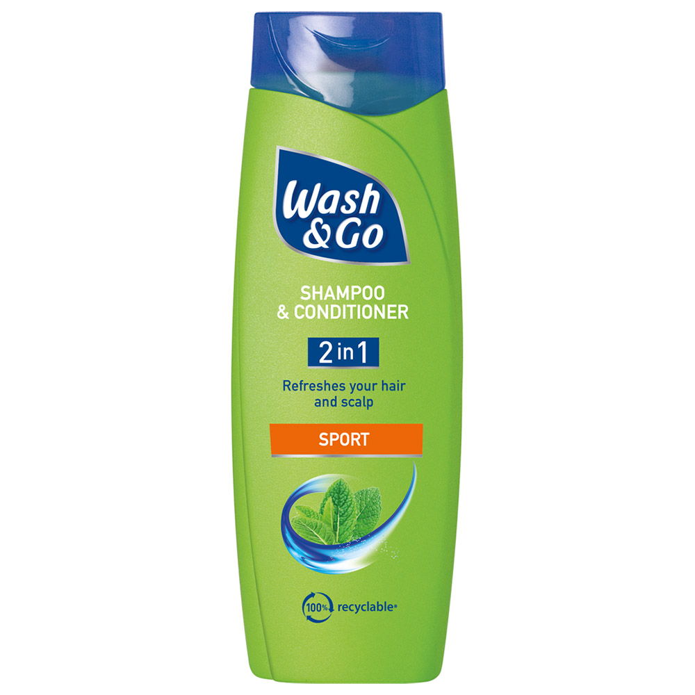 Wash & Go Sport 2 in 1 Shampoo and Conditioner 200ml Image 1