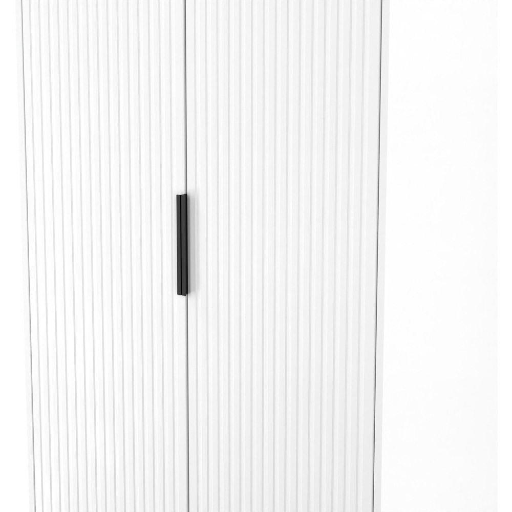 Crowndale Fluted 2 Door White Matt Tall Wardrobe Ready Assembled Image 5