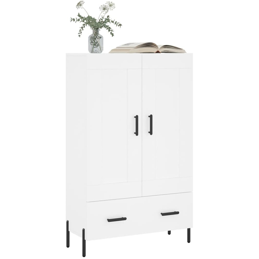 vidaXL 2 Door Single Drawer White Highboard Image 3