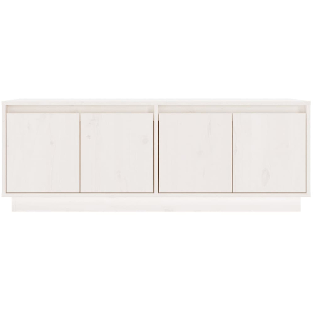 vidaXL 4 Door White Solid Pine TV Cabinet Image 4