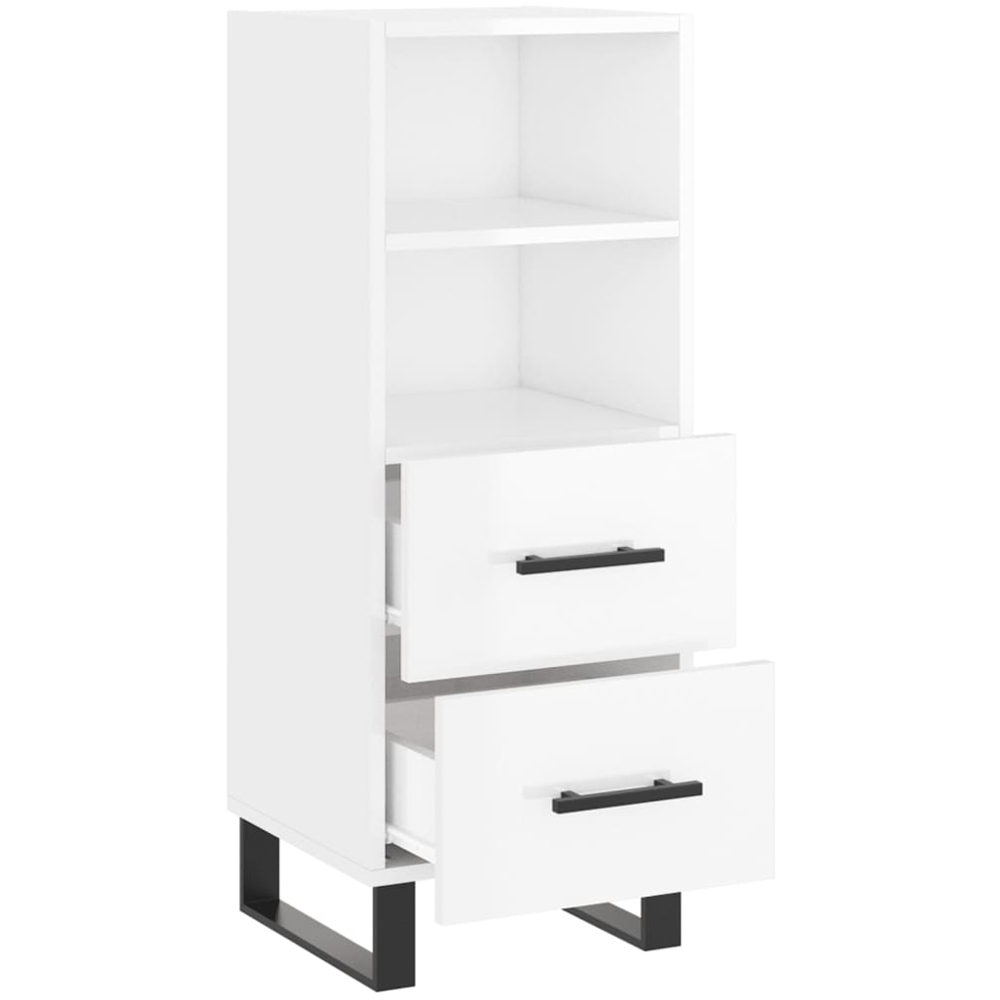vidaXL 2 Drawer 2 Shelf White Sideboard Image 5