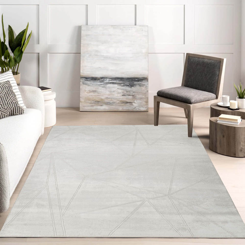 Desire Rugs Novu Mirage Beige Modern Abstract Geometric Metallic Rug 120 x 170cm Image 2