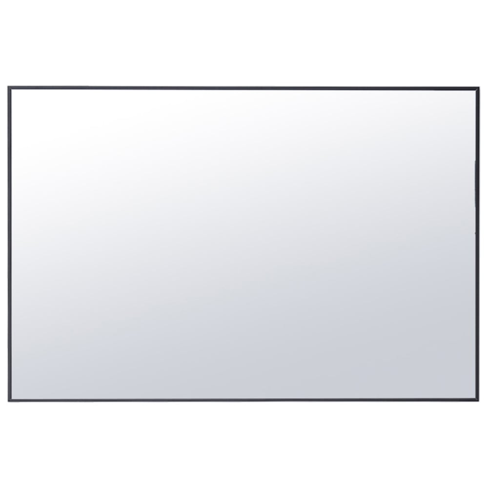 Living and Home Black Aluminium Frame Wall Mounted Mirror 40 x 60cm Image 1