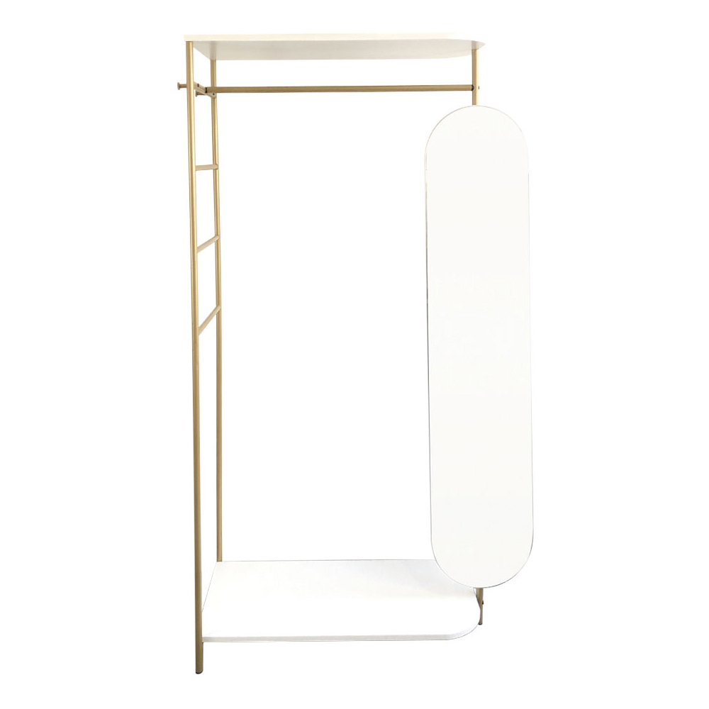 Living and Home Modern Metal Clothes Rail with Mirror Image 3