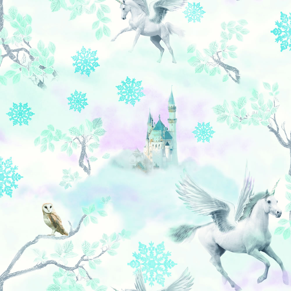 Arthouse Fairytale Pink and Blue Wallpaper Image 1