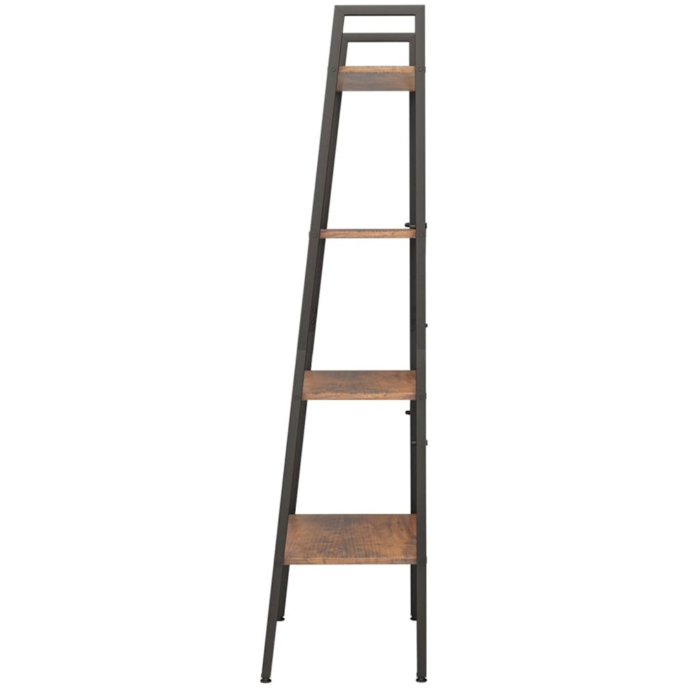 vidaXL 4-Tier Dark Brown and Black Standing Shelf Image 4
