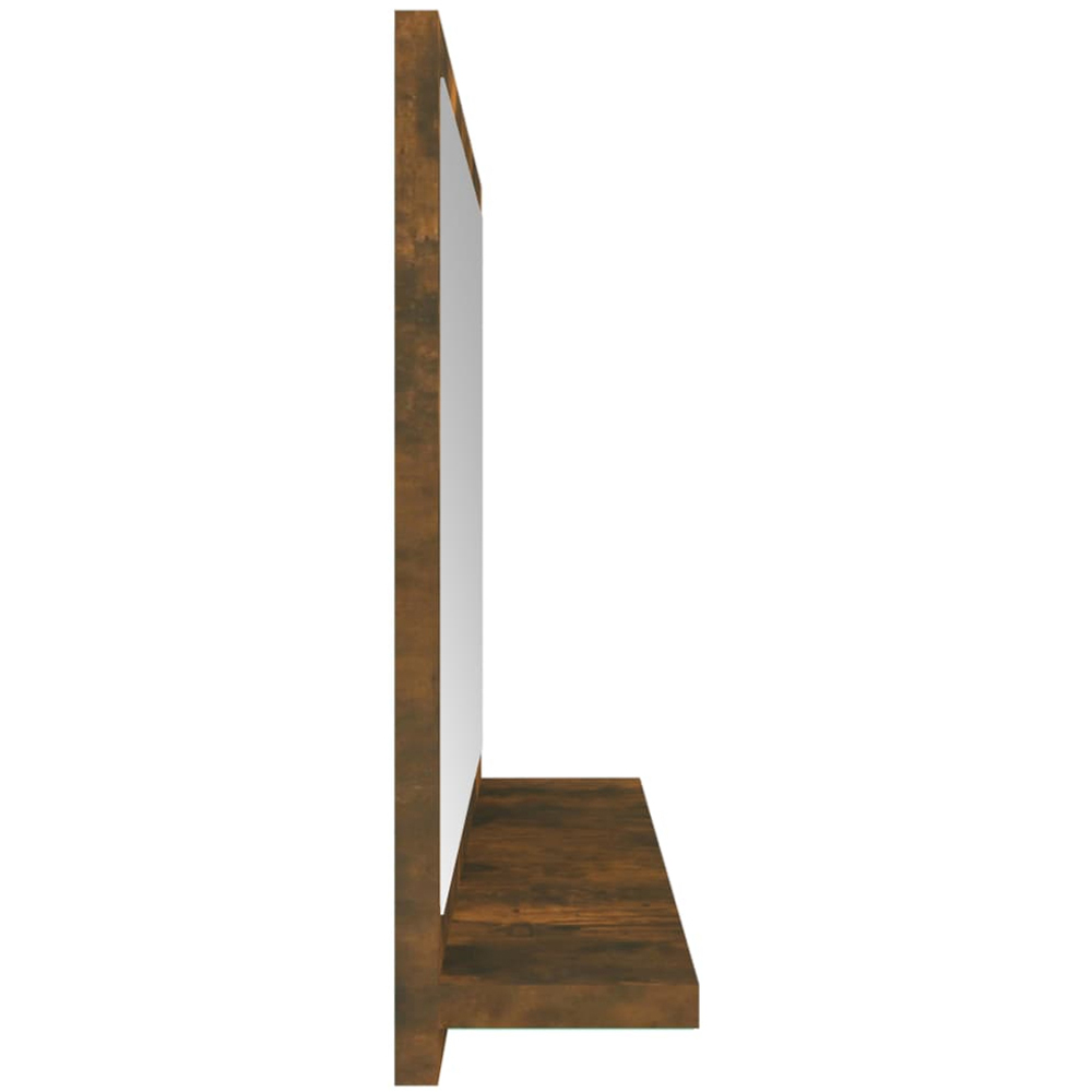 vidaXL Single Shelf Smoked Oak Bathroom Mirror Image 4