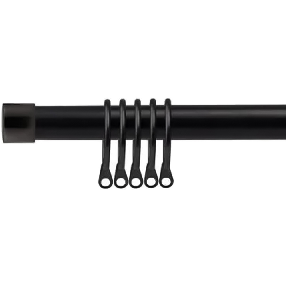 New Edge Blinds 120-210cm Extendable Black Fenton Metal Curtain Pole Image