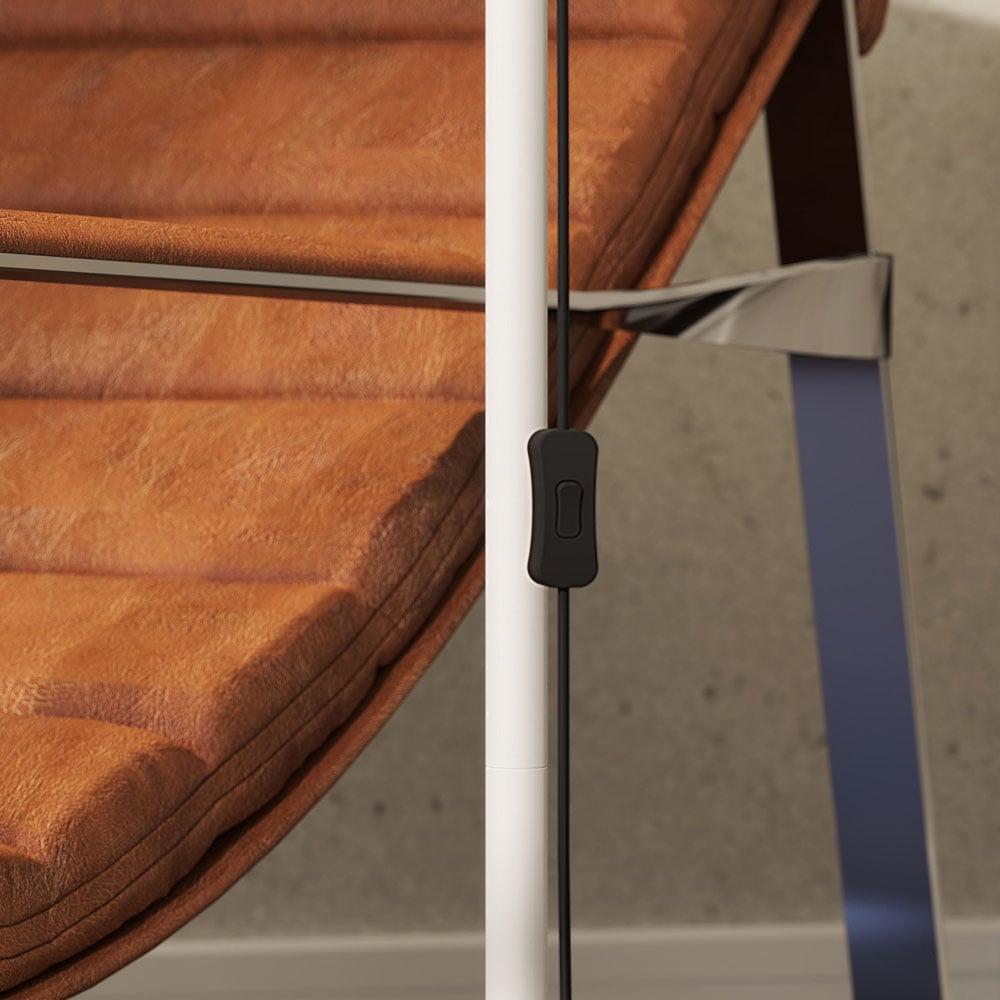 Portland White Adjustable Spotlight Reading Floor Lamp Image 4
