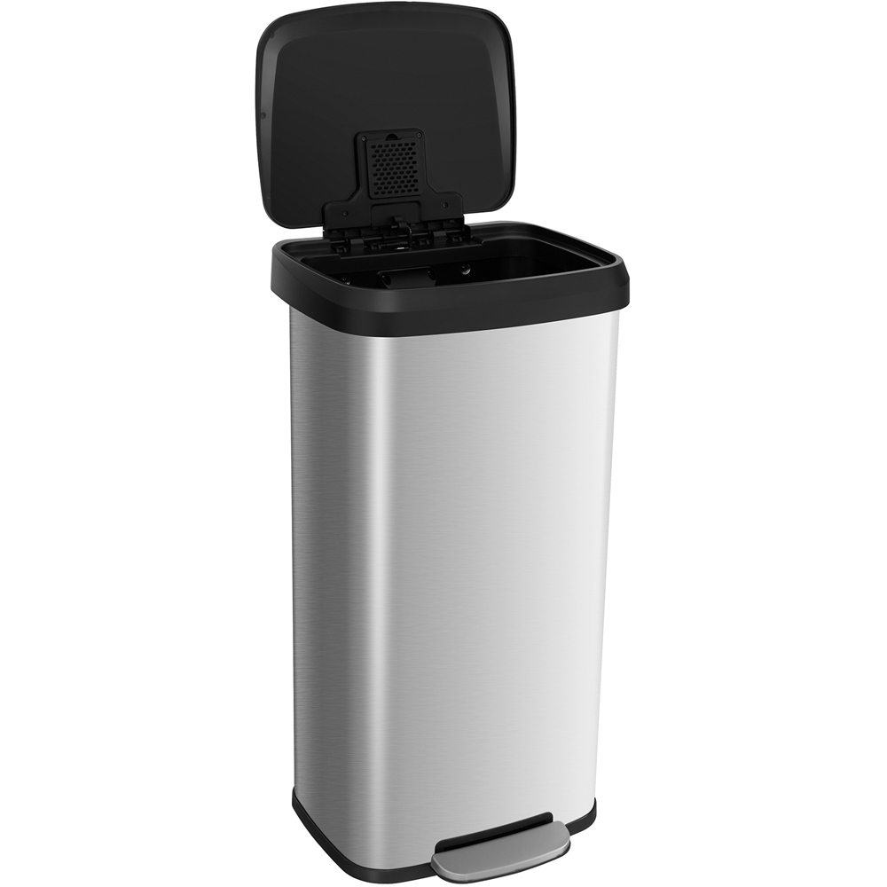 Costway Silver Step Trash Can with Soft Close Lid 68L Image 3