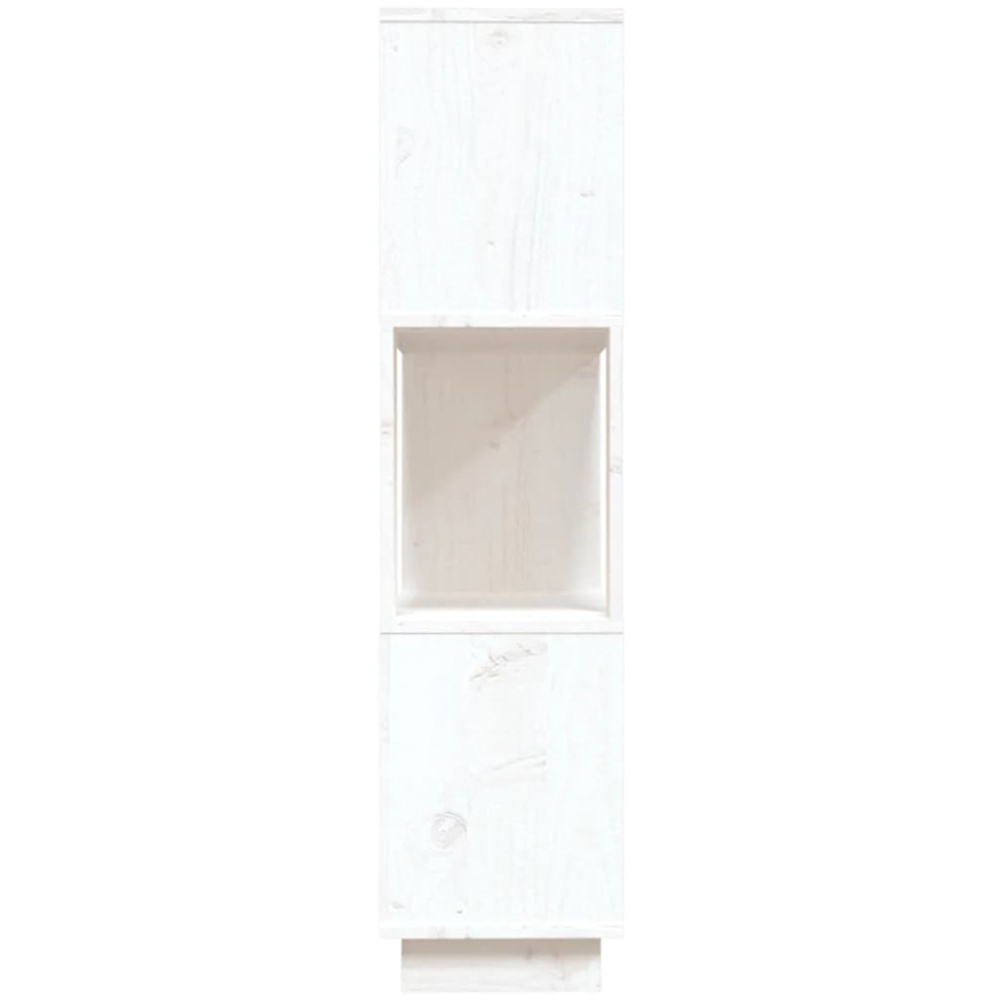 vidaXL 3 Shelf White Solid Pine Wood Bookcase Image 5