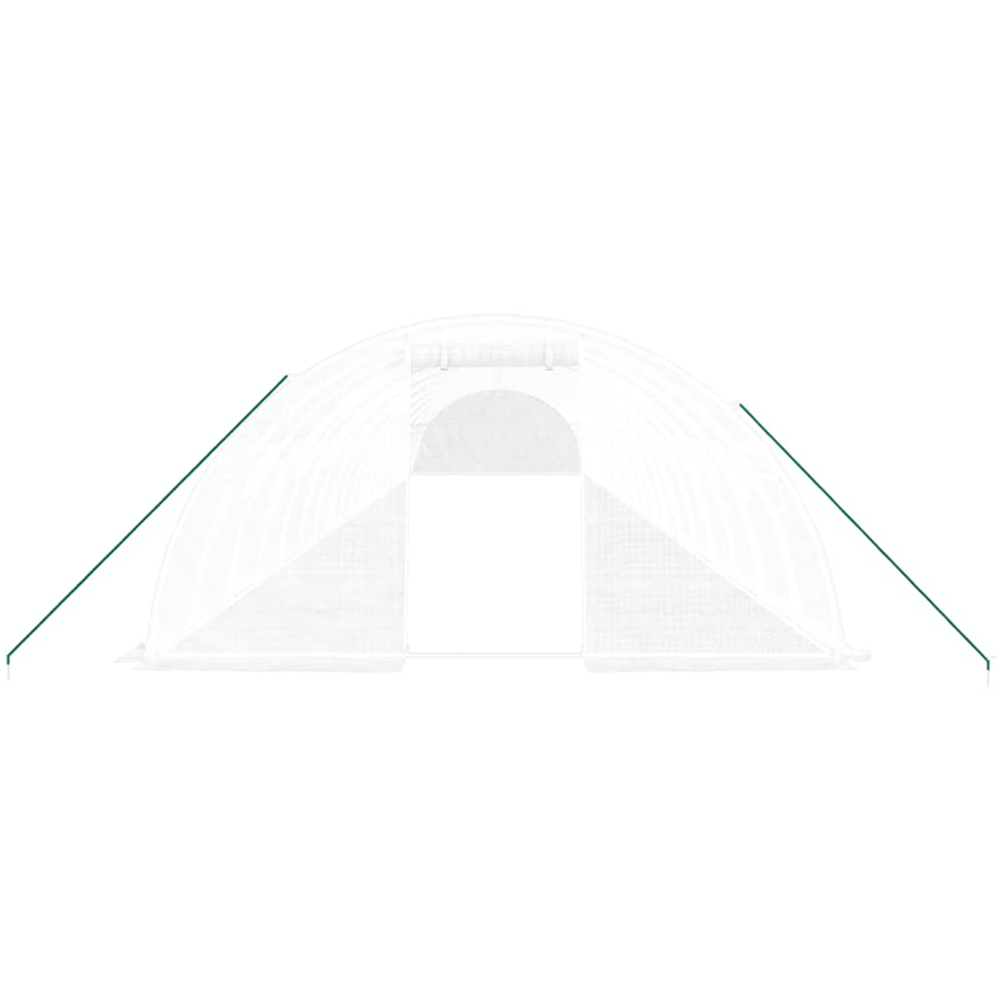 vidaXL White Polyethylene Galvanised Steel Frame 65.6 x 13.1ft Greenhouse Image 3