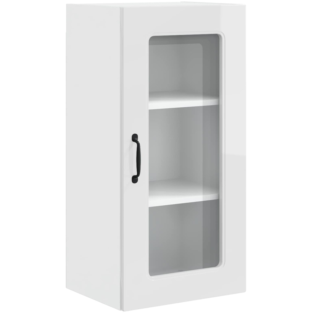 vidaXL Kalmar Single Door High Gloss White Wall Kitchen Cabinet Image 2