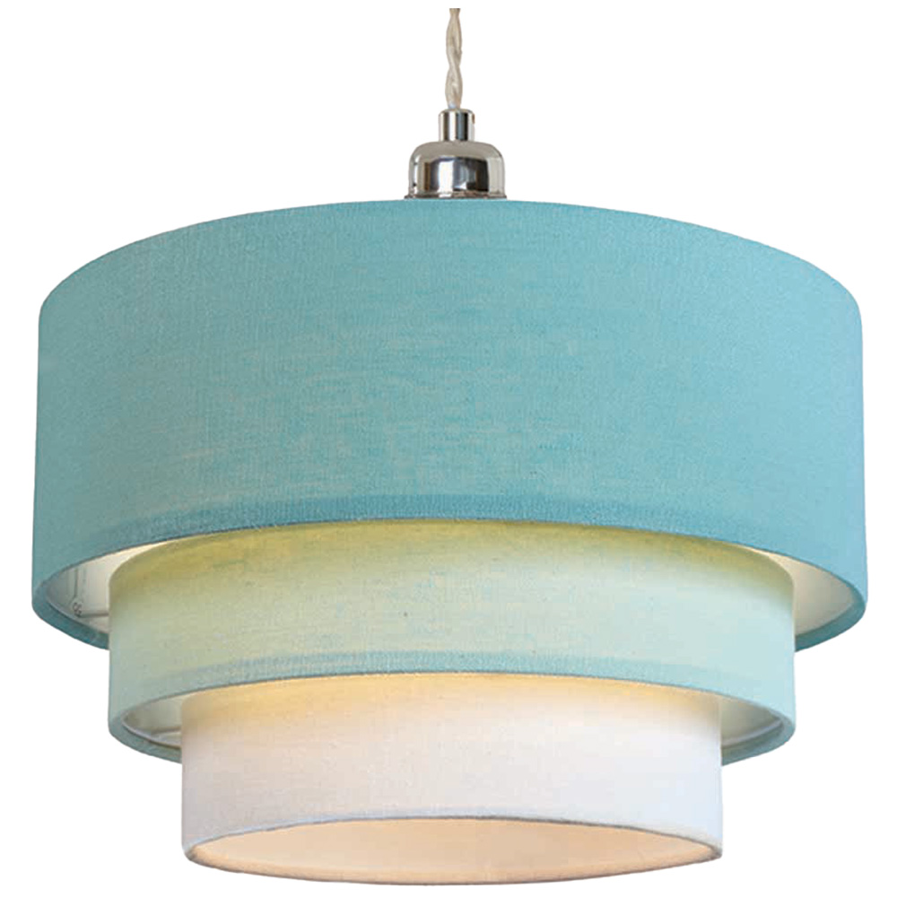 The Lighting and Interiors Duck Egg Blue 3 Tier Pendant Shade Image 1