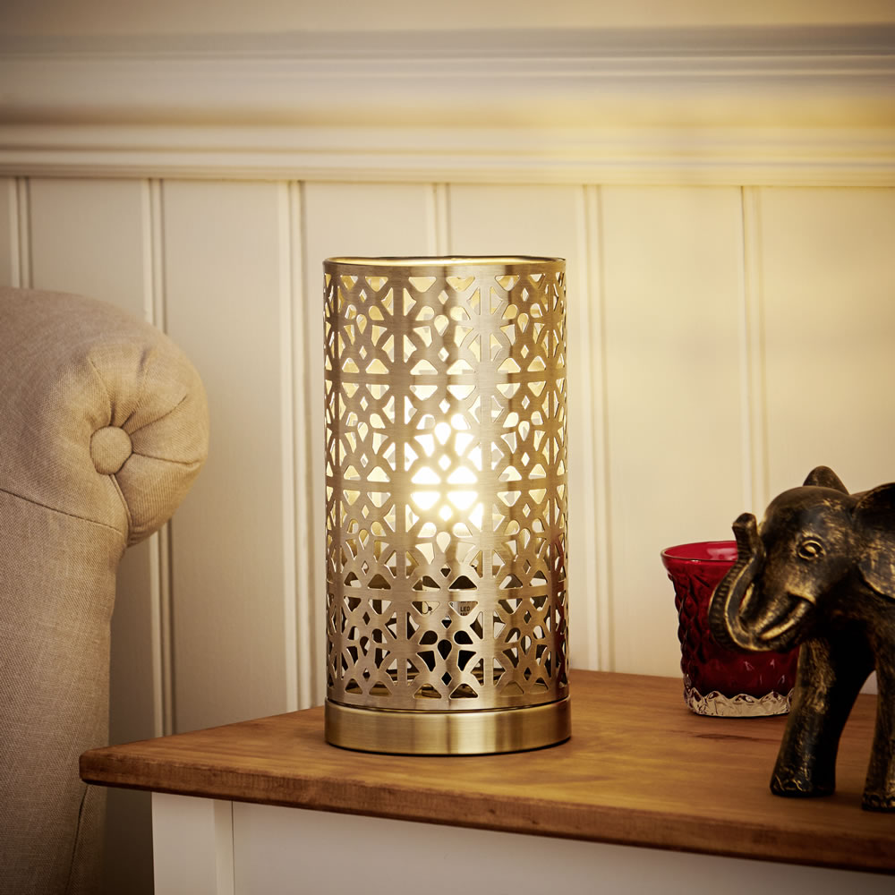 Wilko Brass Effect Tunis Table Lamp Image 7