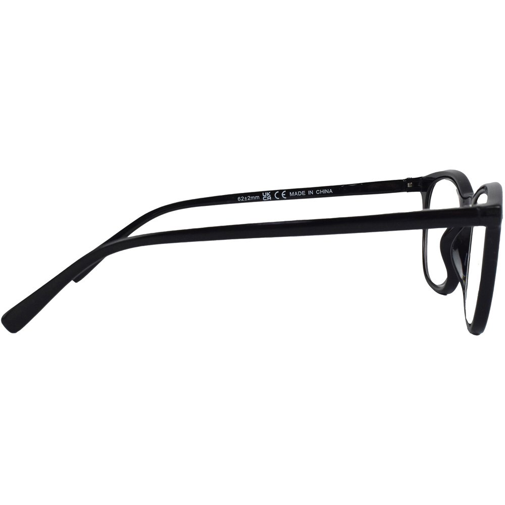 Plain Frame Reading Glasses Black Image 2
