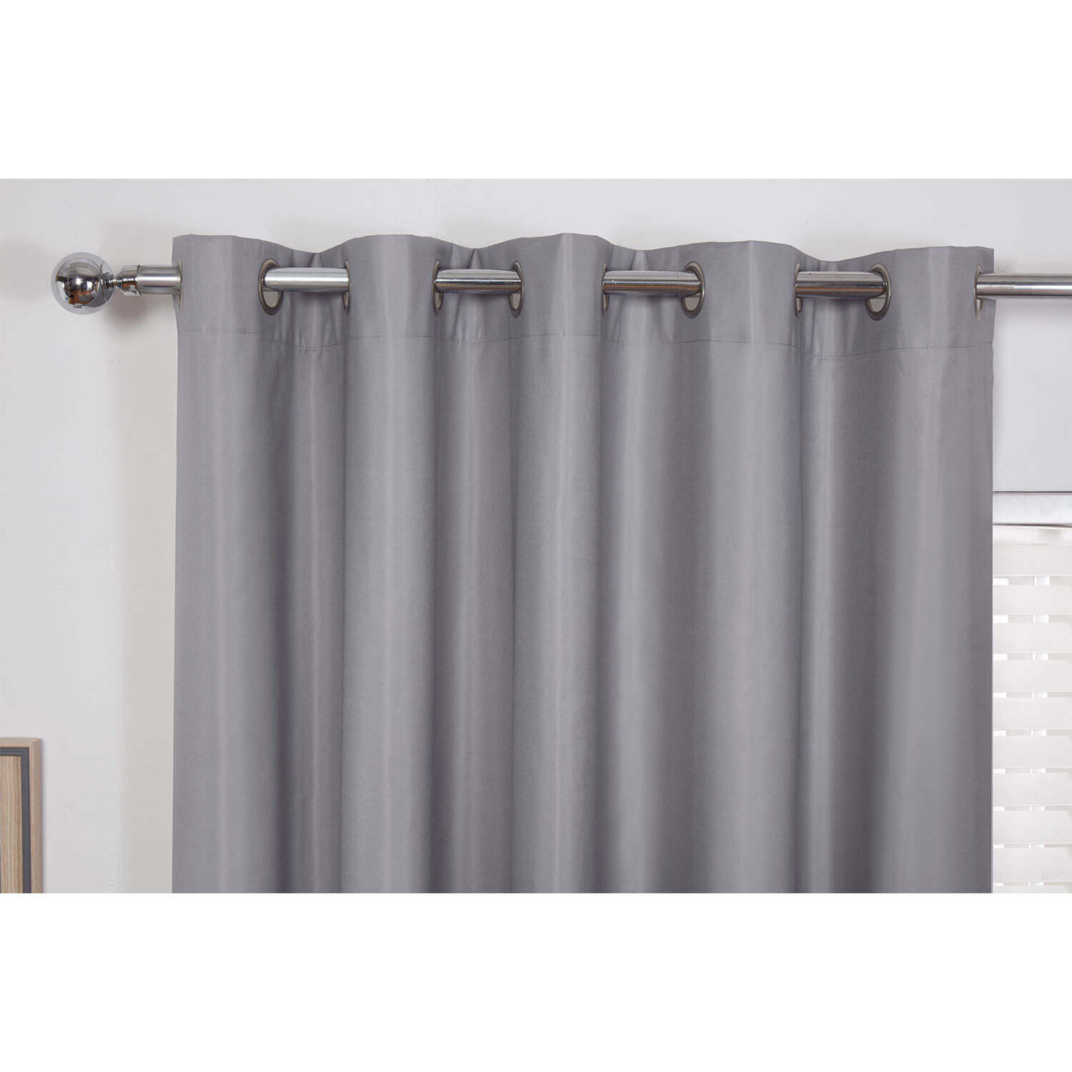 Grey Kids Blackout Eyelet Curtains 168cm Image 3