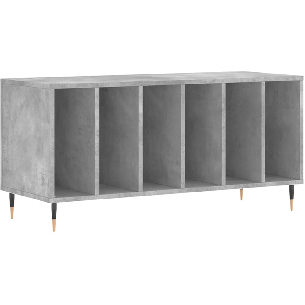vidaXL 6 Shelf Concrete Grey Record Cabinet Image 2