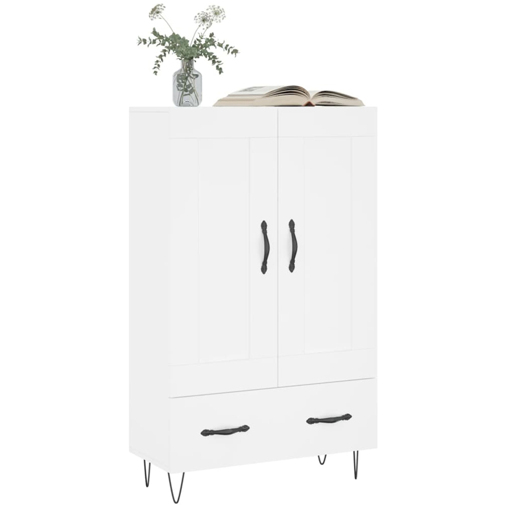 vidaXL 2 Door Single Drawer White Highboard Image 3