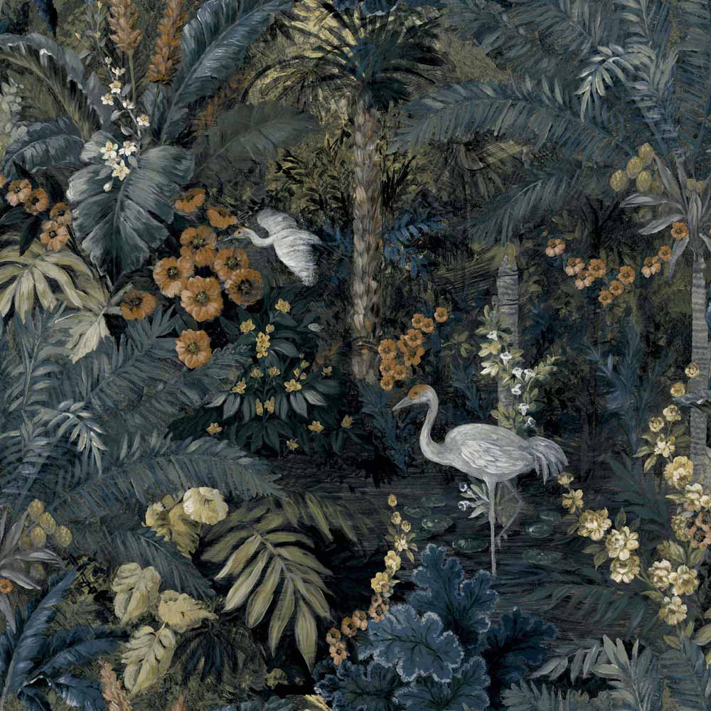 Holden Decor Jungle Paradise Navy Wallpaper Image 1