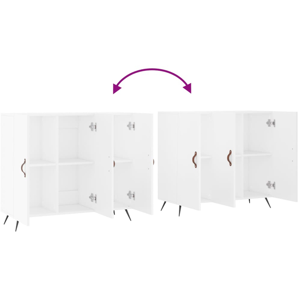 vidaXL 3 Door White Sideboard Image 9