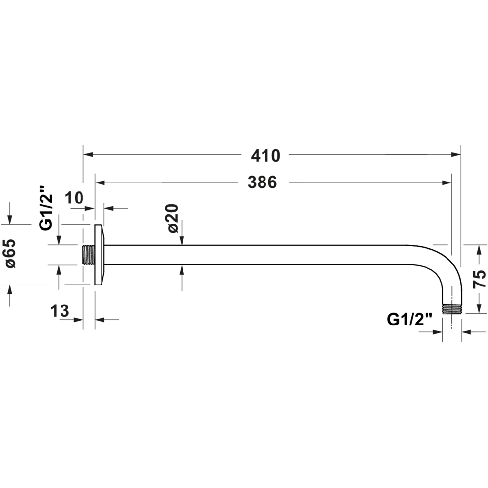 Duravit Stainless Steel Ceiling Shower Arm 400mm Image 6