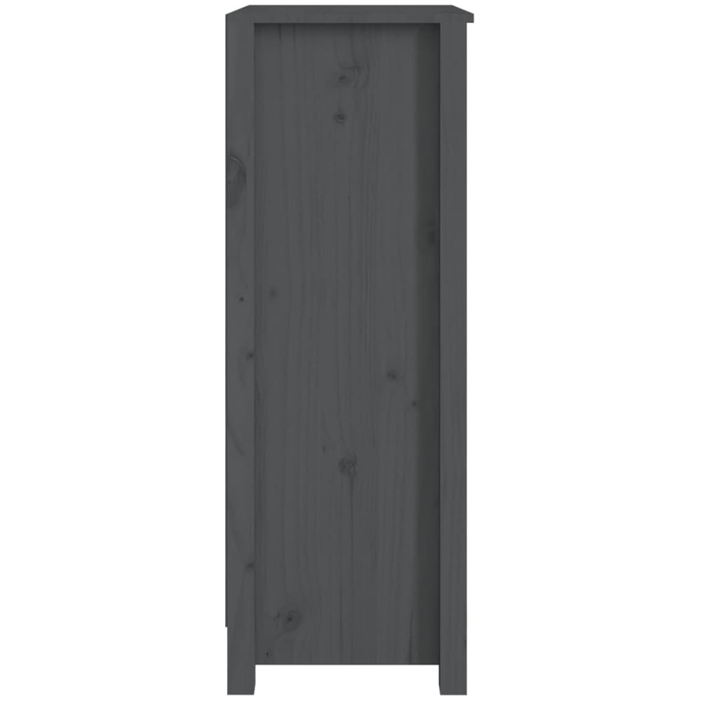 vidaXL 3 Shelf Grey Solid Pine Wood Bookcase Image 5