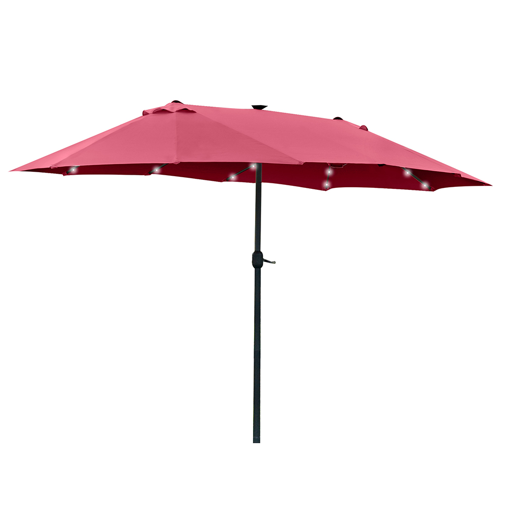 Outsunny Red Crank Handle Double Sided Parasol 4.4m Image 1